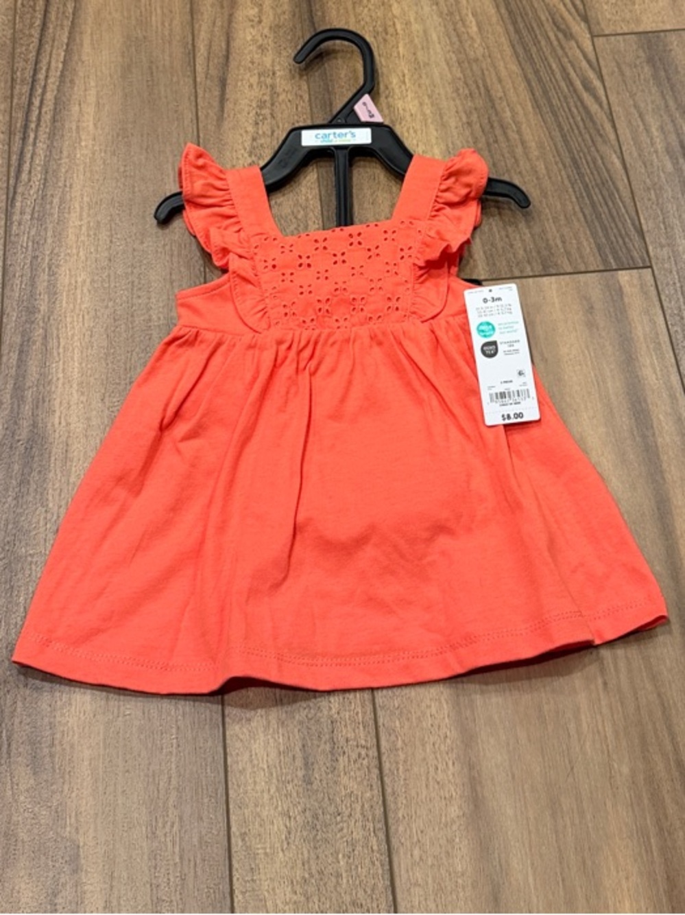 Carter's Coral Eyelet Ruffle Dress